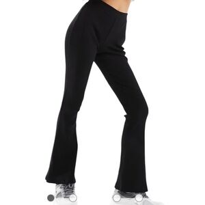 Miss Selfridge Black Ribbed Knit Kick Flare Pull On Pant 8